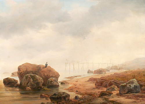 View from Helgenæs., 1855, Janus La Cour