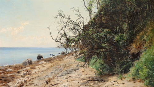 View from the bay at Aarhus., 1888, Janus La Cour