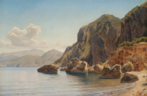 Morning scene from the island of Capri., 1875, Janus La Cour