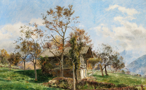 Landscape with a Sennhytte., 1902, Janus La Cour