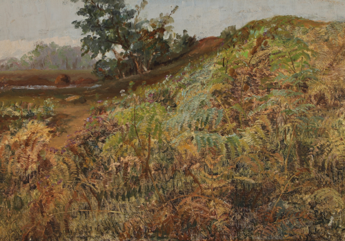 Landscape with vegetation., 1876, Janus La Cour