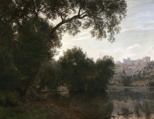 An evening at Lake Nemi., 1866, Janus La Cour