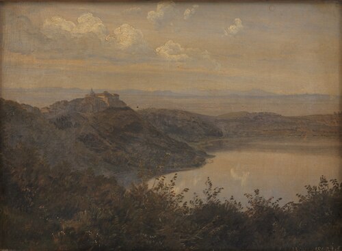 A View towards Castel Gandolfo, Italy, 1868, Janus La Cour