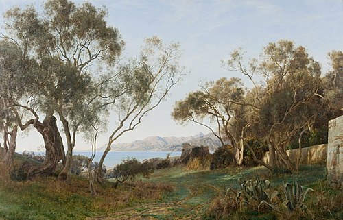 Ved Bordighera, Rivieraen. Vinter, 1900, Janus La Cour