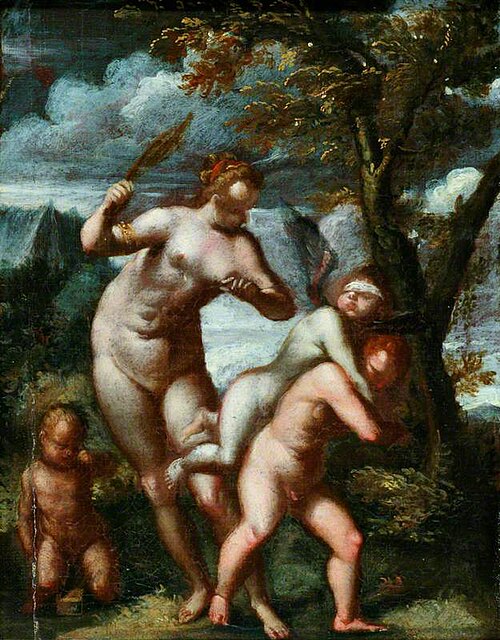 Venus Chastising Cupid, , Agostino Carracci
