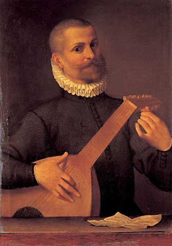 Portrait of a Lutenist, 1585, Agostino Carracci