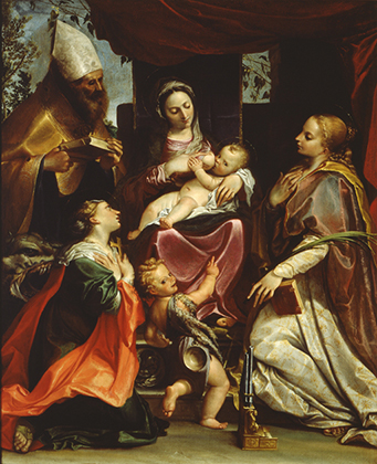 Madonna and Child with Saints, 1586, Agostino Carracci