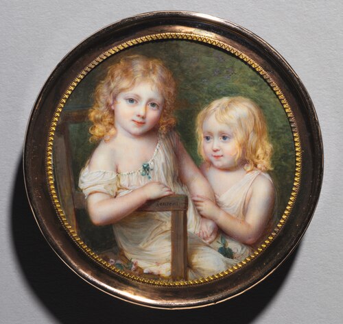 Portrait of the Artist's Children Emma and Paul, 1795, Jean-Antoine Laurent