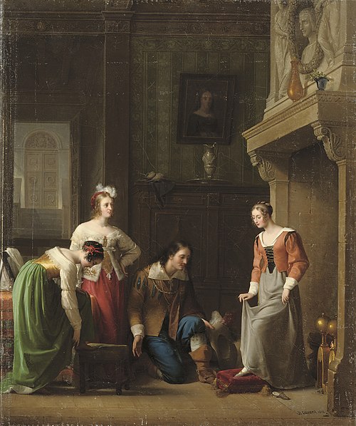 Cendrillon essayant la pantoufle de verre, 1818, Jean-Antoine Laurent