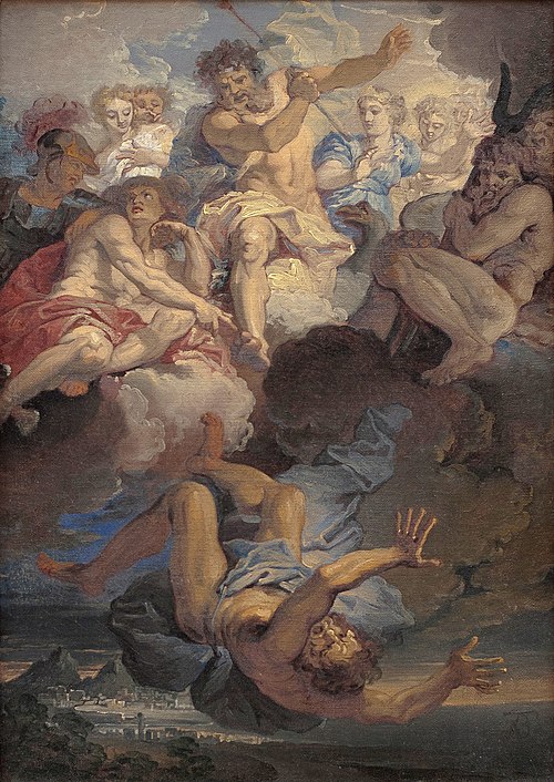 Jupiter chassant Vulcain de l'Olympe, 1685, Jean-Baptiste Corneille