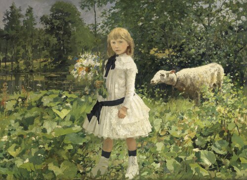 Miss Strobbe in a Park, 1880, Jean-Baptiste Degreef