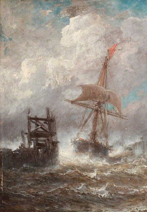 Seascape with a Ship, 1870, Jean-Baptiste Henri Durand-Brager