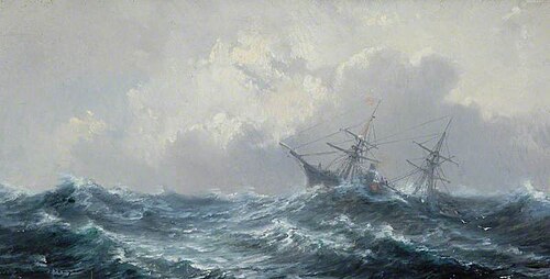 A Ship in a Stormy Sea, , Jean-Baptiste Henri Durand-Brager