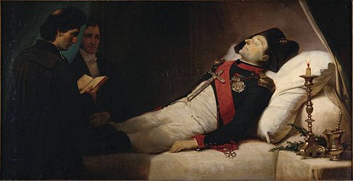 Napoléon Ier sur son lit de mort, une heure avant son ensevelissement, 1843, Jean-Baptiste Mauzaisse