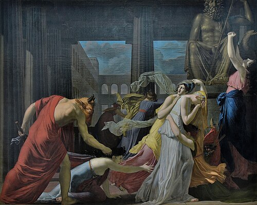 Les Sept Athéniennes livrées au Minotaure, 1802, Jean-Baptiste Peytavin
