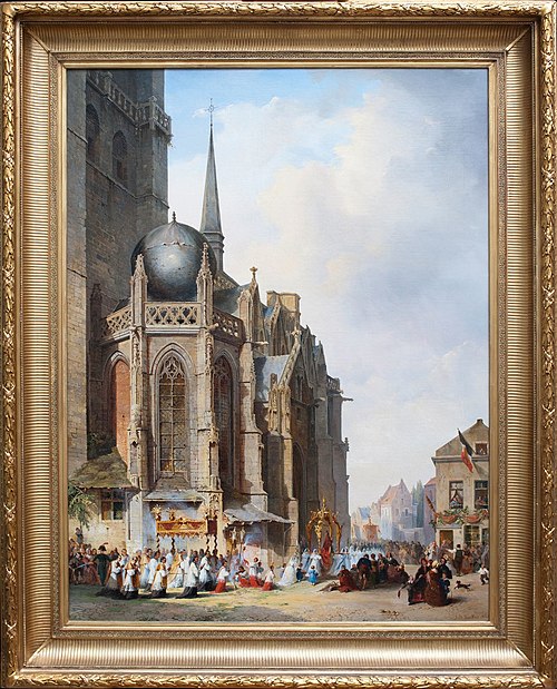 view from the Basilica of Hal, 1845, Jean-Baptiste Van Moer