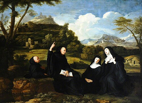 Saint Benedict and Saint Scholastica and Two Companions in a Landscape, 1666, Jean-Baptiste de Champaigne