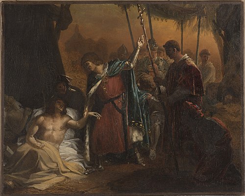 Esquisse pour l'église Saint-Louis- d'Antin : Saint Louis malade visitant les soldats atteints de la, 1822, Jean-Bruno Gassies