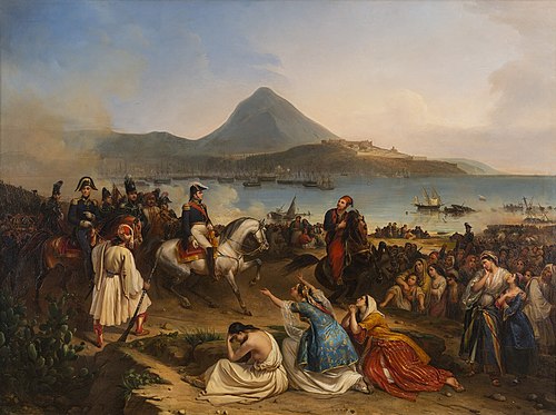 Entrevue du général Maison et d'Ibrahim Pacha, à Navarin, septembre 1828, 1838, Jean-Charles Langlois