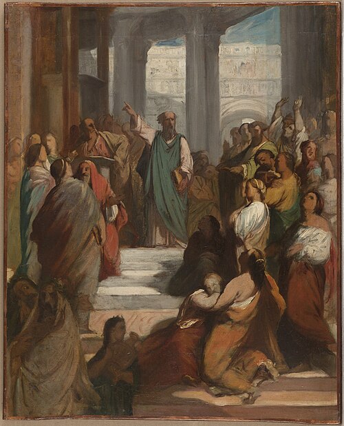 Esquisse pour l'église Saint-Jacques-Saint-Christophe de la Villette : Saint Paul à Ephèse, 1847, Jean-François Brémond