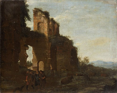 Ruine mit Räubern und einer Frau, , Willem van Bemmel