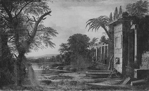 Landschaft mit Ruinen und Personenstaffagen, 1669, Willem van Bemmel