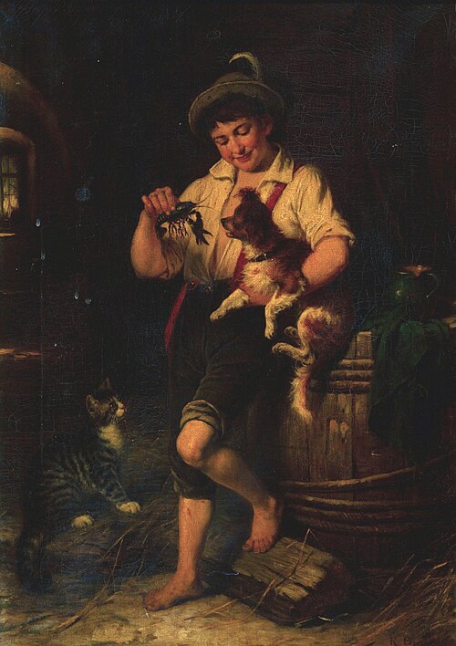 Boy with a Crawfish, , Rudolf Epp