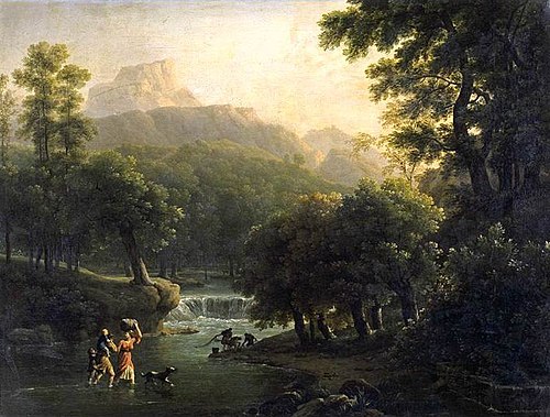 Landscape with Figures Crossing a River, 1750, Jean-Joseph-Xavier Bidauld