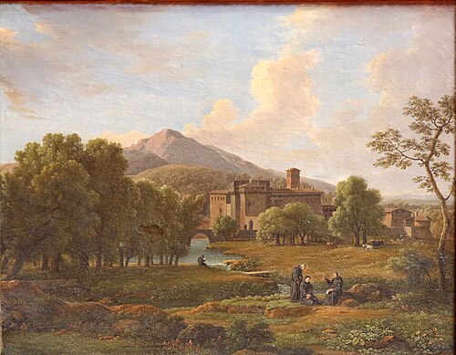 Vue du couvent de Grotta Ferrata et ses environs, 1844, Jean-Joseph-Xavier Bidauld