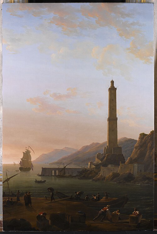 Le phare de Gênes, 1820, Jean-Joseph-Xavier Bidauld