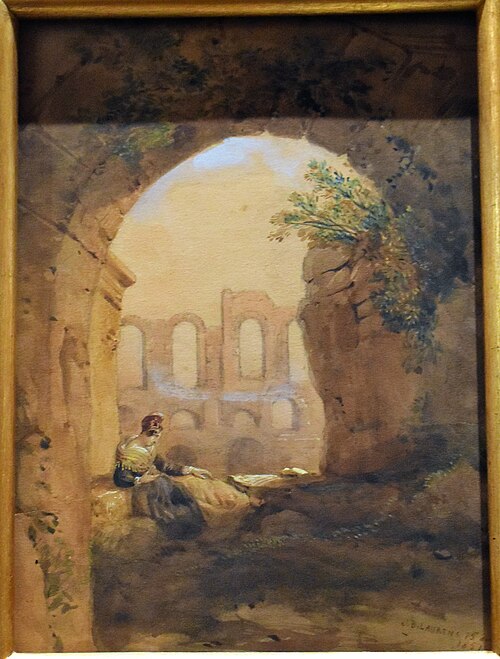 Arlésienne devant les arènes, 1851, Bonaventure Laurens