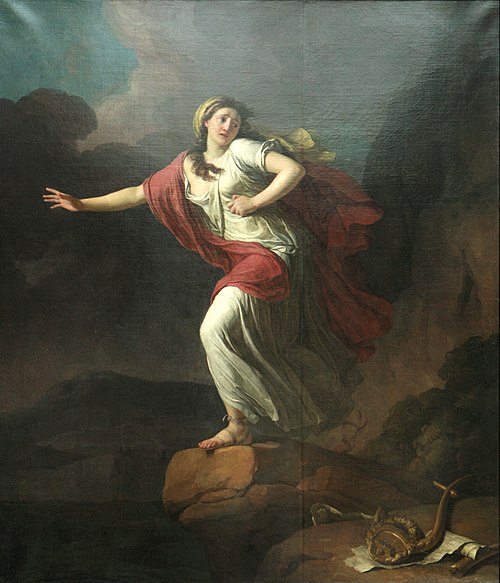 Sappho rushing to the sea, 1791, Jean-Joseph Taillasson