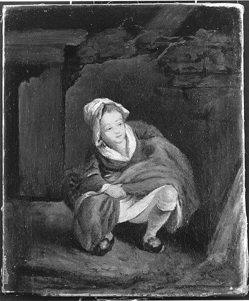 Eine Magd, ihr Bedürfnis verrichtend, 1815, Jean-Louis de Marne