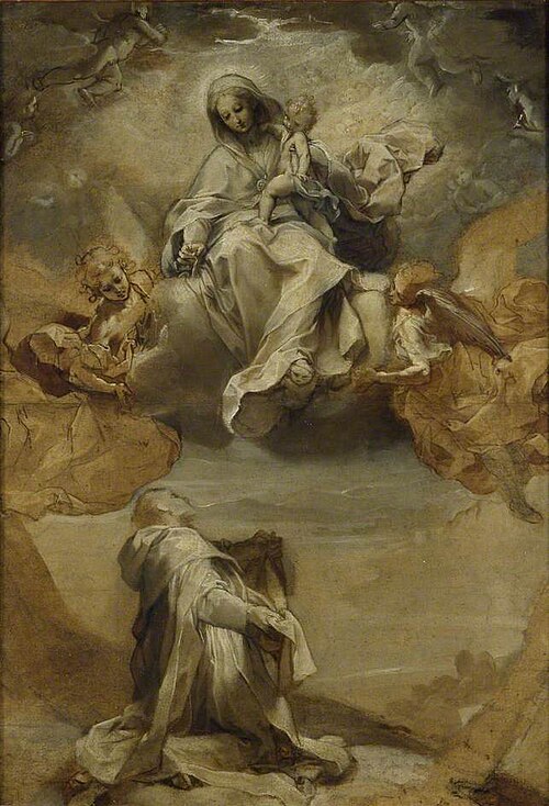 St Dominic de Guzmán receiving the Rosary, 1588, Federico Barroci