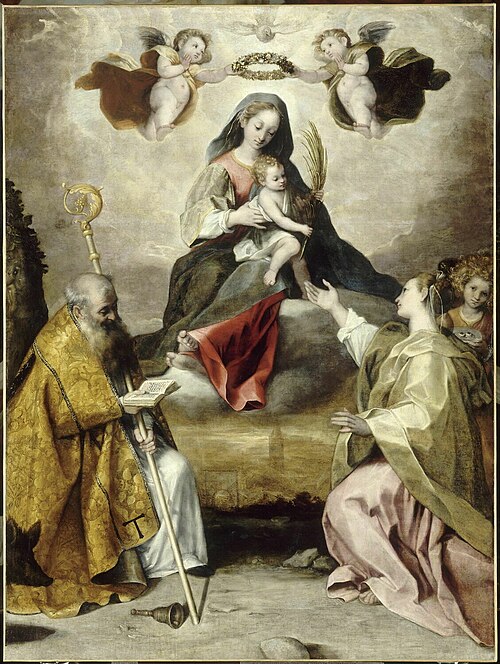 La Vierge à l'Enfant en gloire avec saint Antoine abbe et sainte Lucie, 1587, Federico Barocci