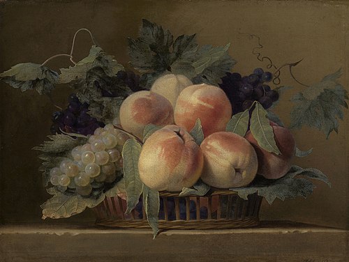 Fruit still life with grapes and peaches, 1635, Jean-Michel Picart