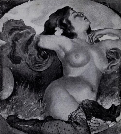 Ruhende Mänade, 1908, Hugo von Habermann