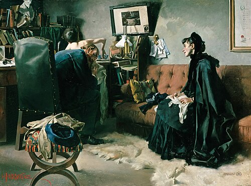 בדיקה רפואית (ילד מדאיג), 1886, Hugo von Habermann