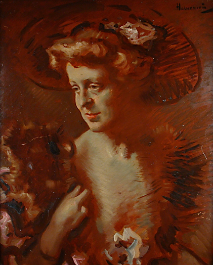 Portrait d'une dame, , Hugo von Habermann