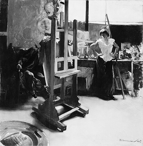 In the Studio, 1885, Hugo von Habermann