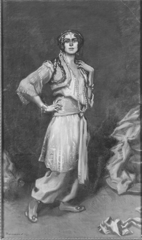 Dame in türkischem Kostüm, 1917, Hugo von Habermann