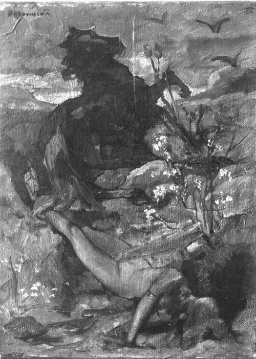 Königin Brünhilde zu Tode geschleift, 1873, Hugo von Habermann