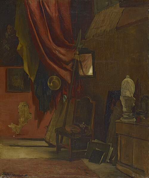 Im Atelier, 1879, Hugo von Habermann