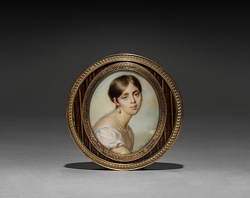 Cover for a Snuff Box with a Portrait of a Young Woman, 1805, Jean-Urbain Guérin