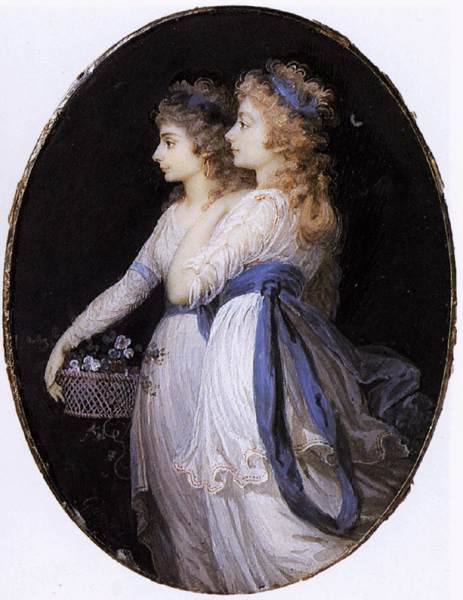 Georgiana, Duchess of Devonshire, with Lady Elizabeth Foster, 1791, Jean-Urbain Guérin