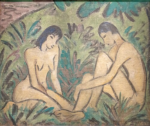 Two Nudes in the Thicket, 1915, Otto Mueller