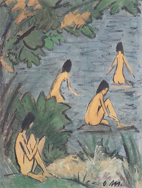 Landschaft mit Badenden, 1915, Otto Mueller