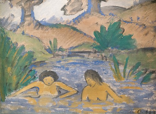 Two bathing girls, 1917, Otto Mueller