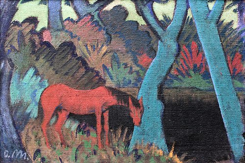 Horse at Black Water, 1927, Otto Mueller