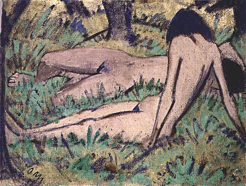 Two Girls in the Grass, 1926, Otto Mueller